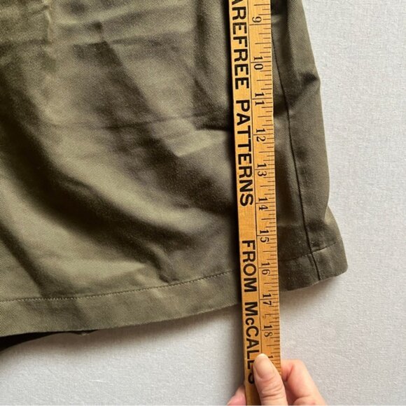 NWT Frank & Oak flat front tencel army green shorts Sz L - Picture 6 of 7